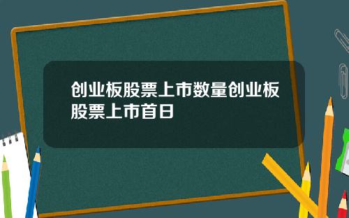 创业板股票上市数量创业板股票上市首日