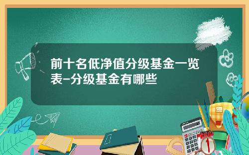 前十名低净值分级基金一览表-分级基金有哪些