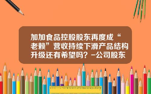 加加食品控股股东再度成“老赖”营收持续下滑产品结构升级还有希望吗？-公司股东成老赖