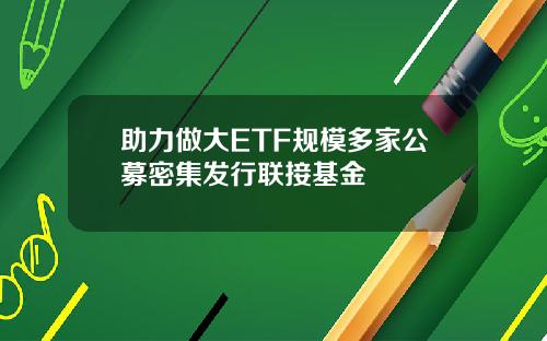 助力做大ETF规模多家公募密集发行联接基金