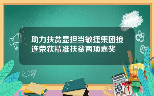 助力扶贫显担当敏捷集团接连荣获精准扶贫两项嘉奖