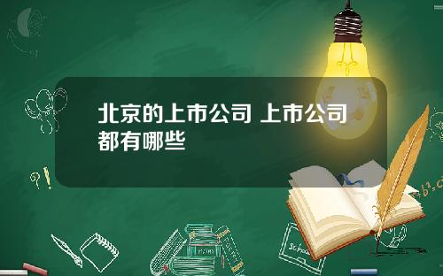 北京的上市公司 上市公司都有哪些