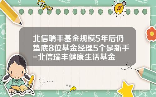 北信瑞丰基金规模5年后仍垫底8位基金经理5个是新手-北信瑞丰健康生活基金