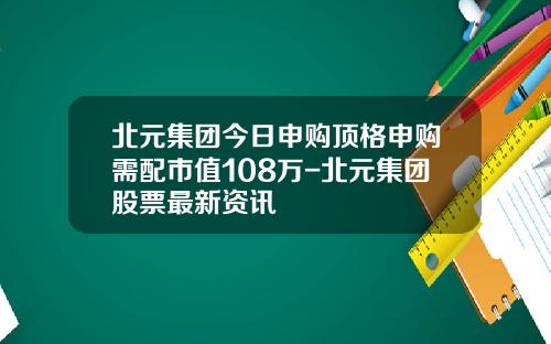 北元集团今日申购顶格申购需配市值108万-北元集团股票最新资讯