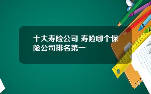 十大寿险公司 寿险哪个保险公司排名第一