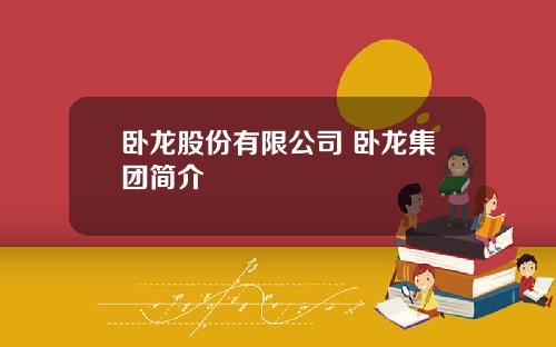 卧龙股份有限公司 卧龙集团简介