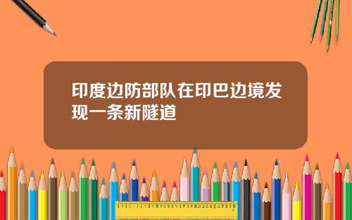 印度边防部队在印巴边境发现一条新隧道