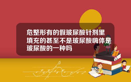 危整形有的假玻尿酸针剂里填充的甚至不是玻尿酸嗨体是玻尿酸的一种吗