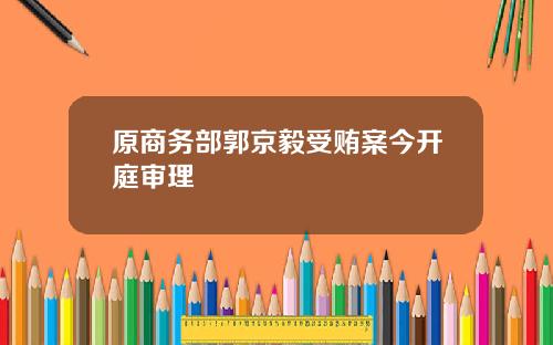 原商务部郭京毅受贿案今开庭审理