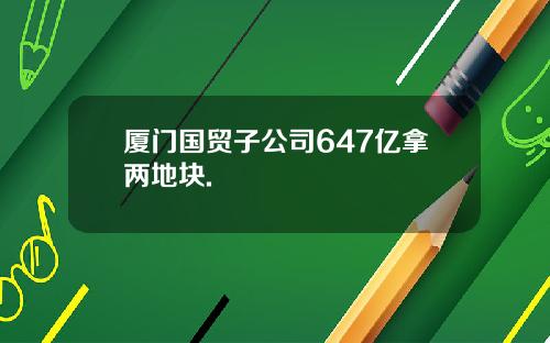 厦门国贸子公司647亿拿两地块.