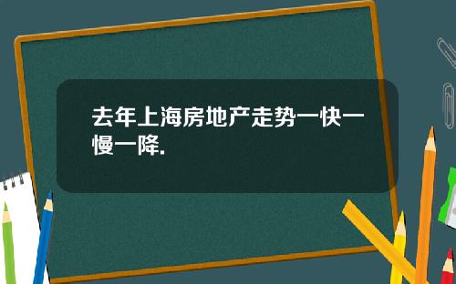 去年上海房地产走势一快一慢一降.