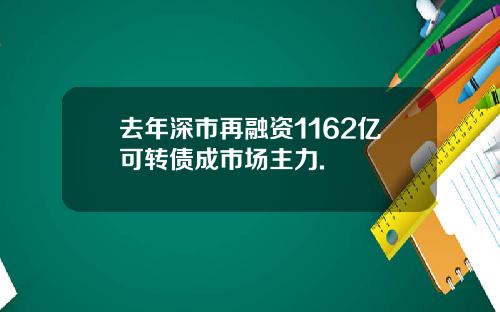 去年深市再融资1162亿可转债成市场主力.