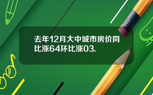 去年12月大中城市房价同比涨64环比涨03.