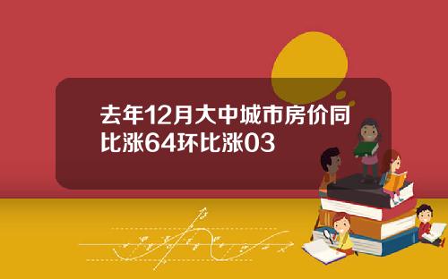 去年12月大中城市房价同比涨64环比涨03