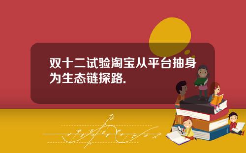 双十二试验淘宝从平台抽身为生态链探路.