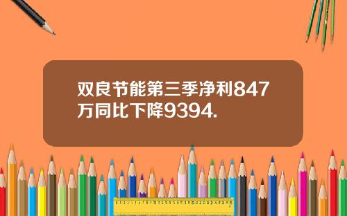 双良节能第三季净利847万同比下降9394.