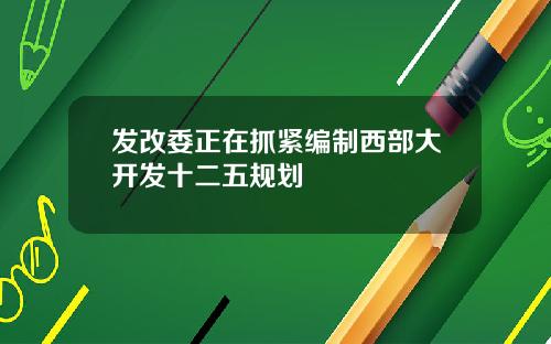发改委正在抓紧编制西部大开发十二五规划