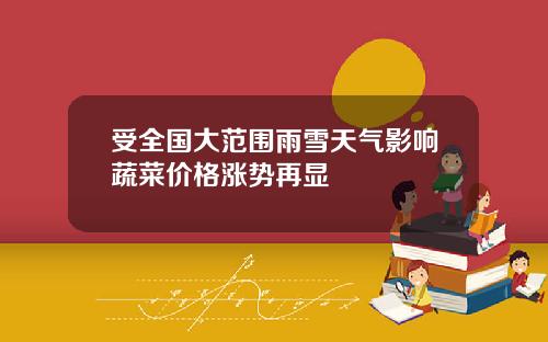 受全国大范围雨雪天气影响蔬菜价格涨势再显