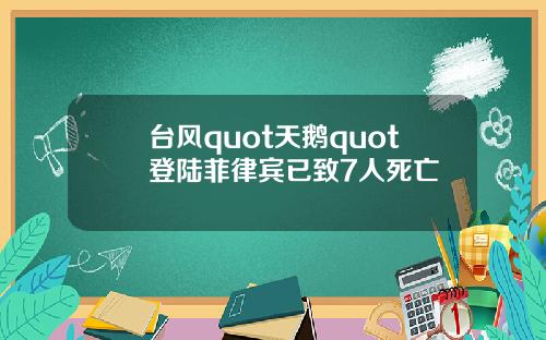 台风quot天鹅quot登陆菲律宾已致7人死亡