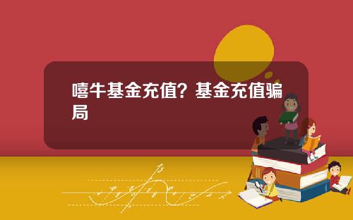 嘻牛基金充值？基金充值骗局