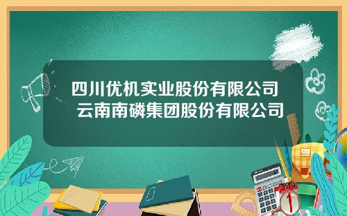 四川优机实业股份有限公司 云南南磷集团股份有限公司