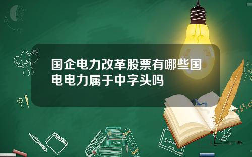 国企电力改革股票有哪些国电电力属于中字头吗