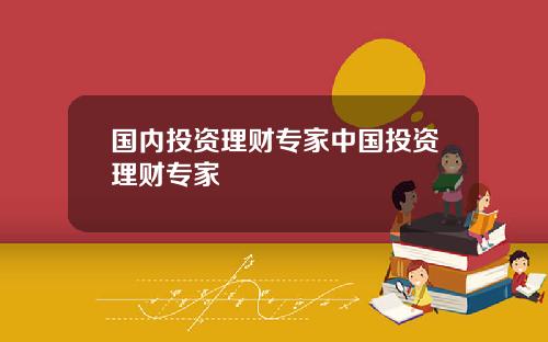 国内投资理财专家中国投资理财专家