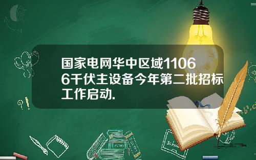 国家电网华中区域11066千伏主设备今年第二批招标工作启动.