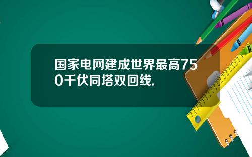 国家电网建成世界最高750千伏同塔双回线.