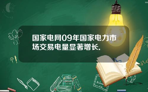 国家电网09年国家电力市场交易电量显著增长.