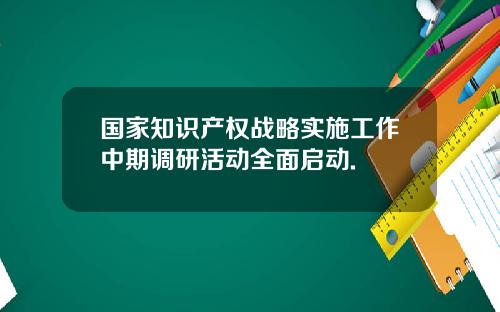 国家知识产权战略实施工作中期调研活动全面启动.