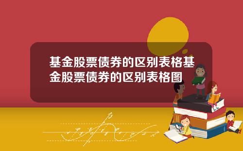基金股票债券的区别表格基金股票债券的区别表格图