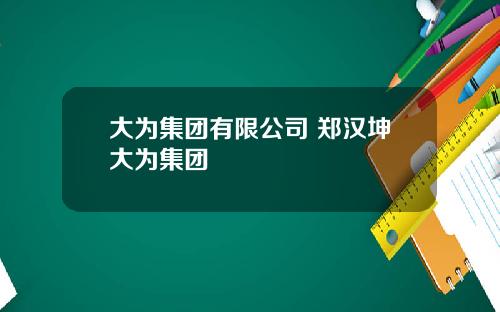 大为集团有限公司 郑汉坤大为集团
