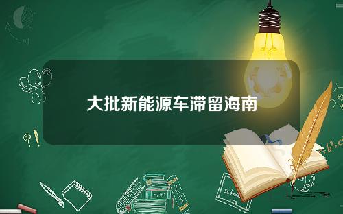 大批新能源车滞留海南
