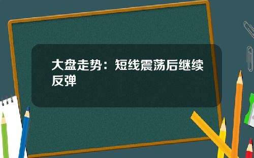 大盘走势:短线震荡后继续反弹
