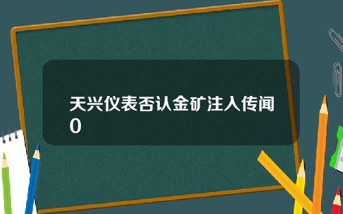 天兴仪表否认金矿注入传闻0