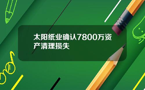 太阳纸业确认7800万资产清理损失