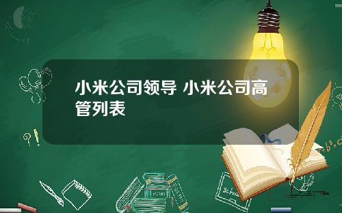 小米公司领导 小米公司高管列表