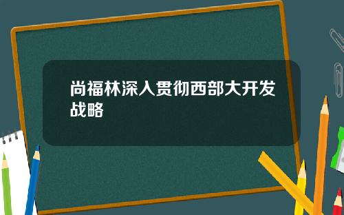 尚福林深入贯彻西部大开发战略