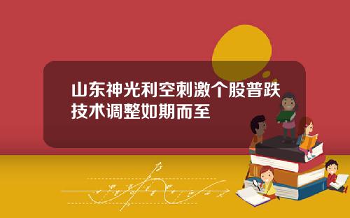 山东神光利空刺激个股普跌技术调整如期而至