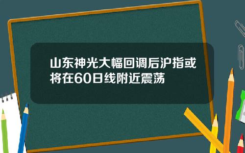 山东神光大幅回调后沪指或将在60日线附近震荡