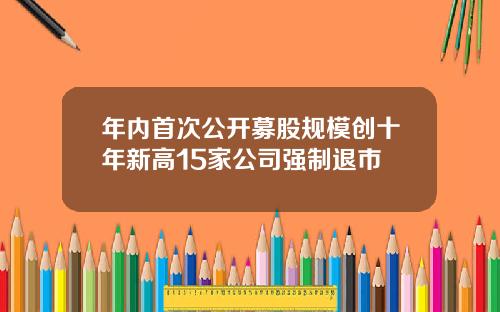 年内首次公开募股规模创十年新高15家公司强制退市
