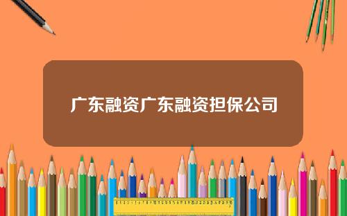 广东融资广东融资担保公司