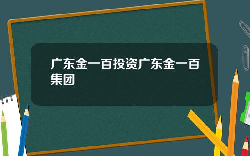 广东金一百投资广东金一百集团