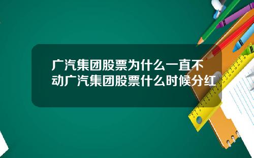 广汽集团股票为什么一直不动广汽集团股票什么时候分红