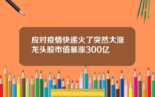 应对疫情快递火了突然大涨龙头股市值暴涨300亿