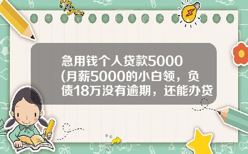 急用钱个人贷款5000 (月薪5000的小白领,负债18万没有逾期,还能办贷款么?)_1