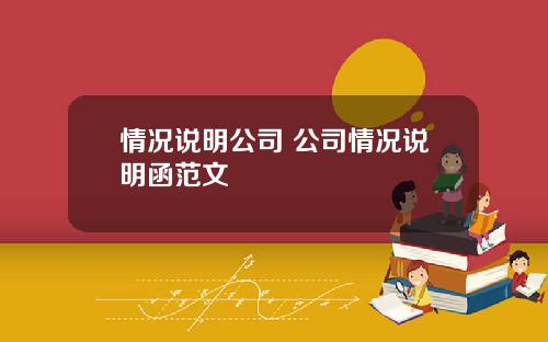 情况说明公司 公司情况说明函范文