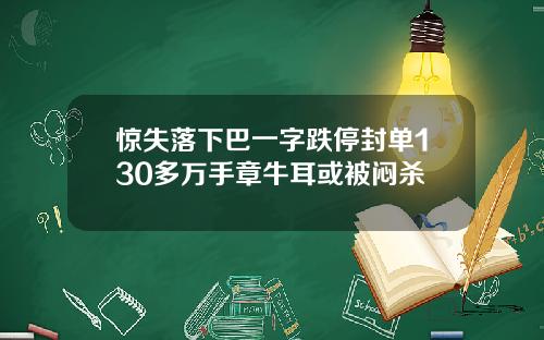 惊失落下巴一字跌停封单130多万手章牛耳或被闷杀
