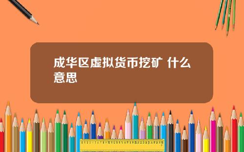 成华区虚拟货币挖矿 什么意思